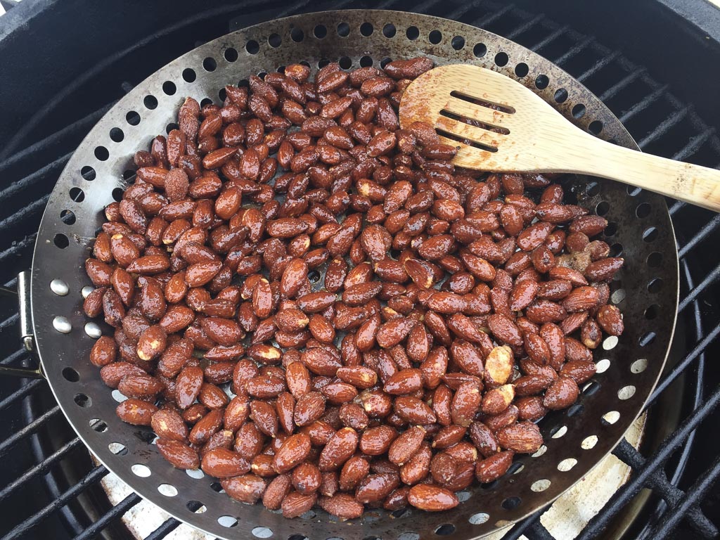 Almonds Roasting on Big Green Egg